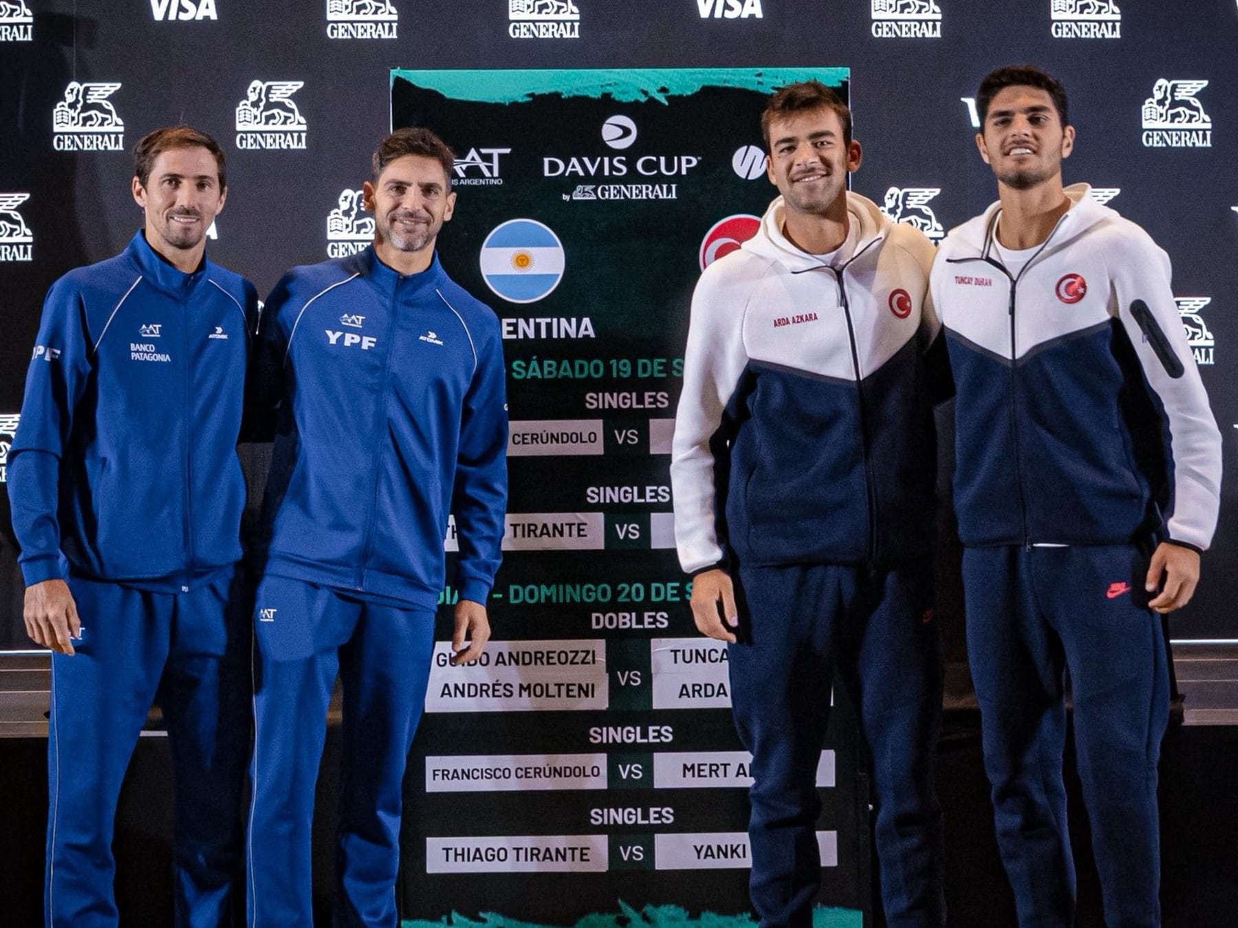 Cerúndolo y Tirante la rompieron, y ahora al dobles: Argentina va por el golpe final ante Turquía